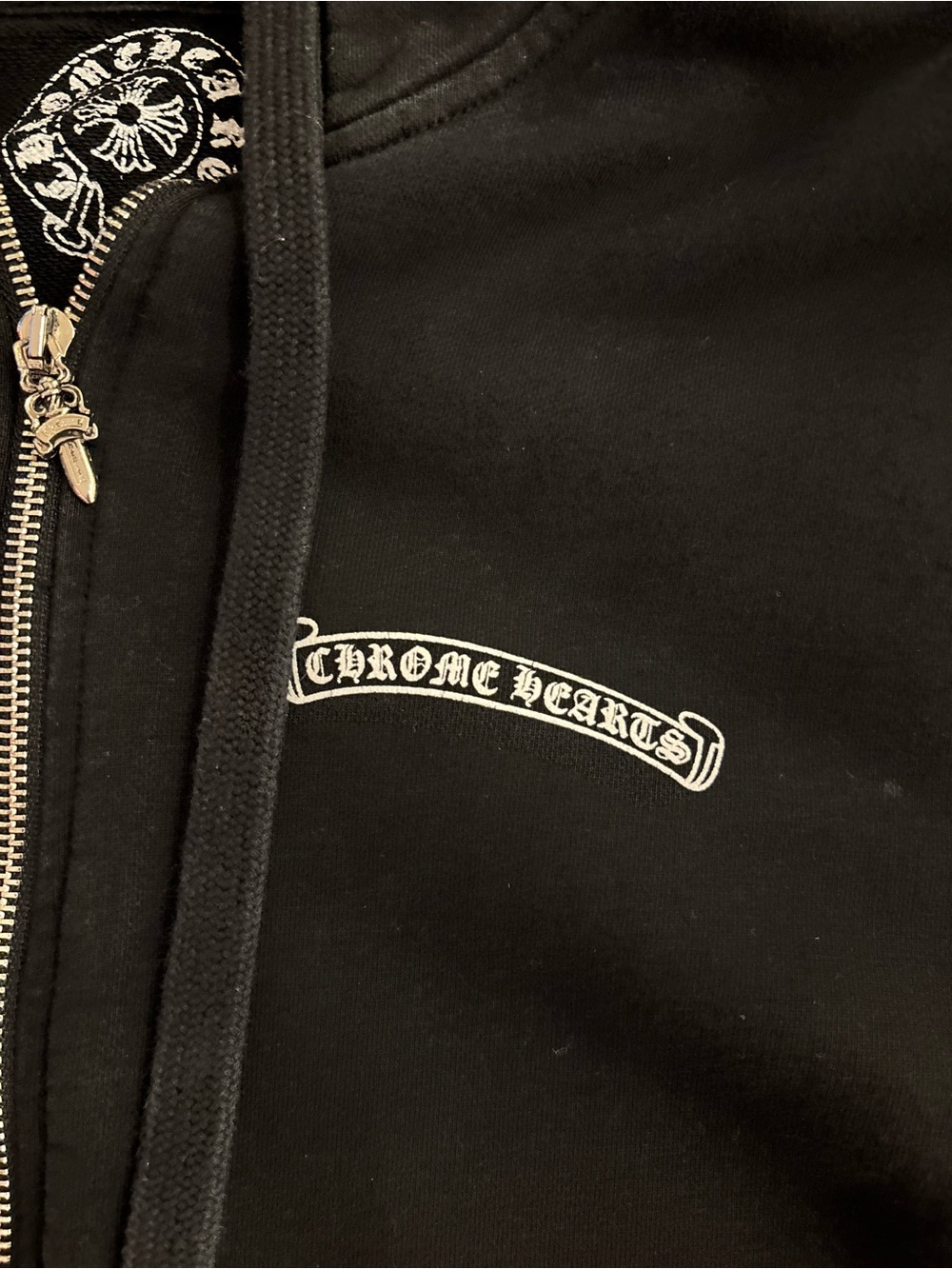 Chrome Hearts Women’s Black Zip Hoodie With Thermal Lining - Picture 2 of 7